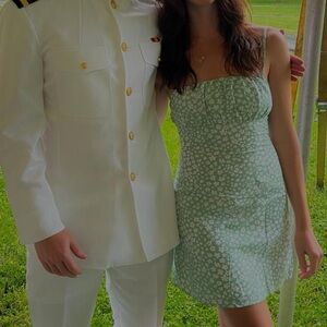 Princess Polly Green Floral Strapless Dress Size 2